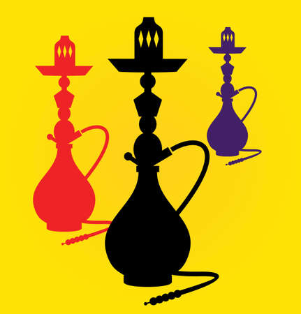  illustration of different colors hookahsのイラスト素材
