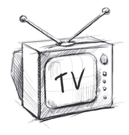 Retro tv with antennaのイラスト素材