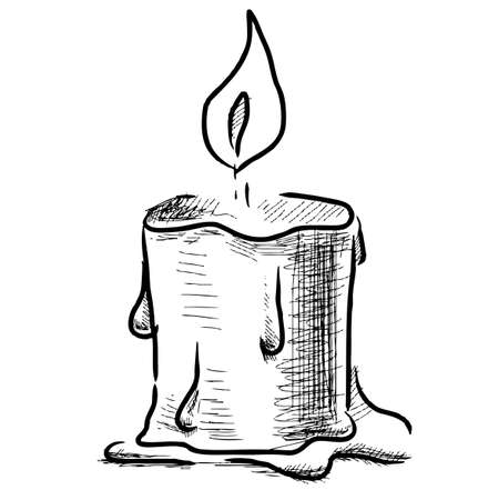 Candle with fireのイラスト素材