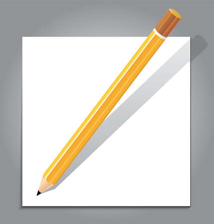 Pencil with white note paperのイラスト素材