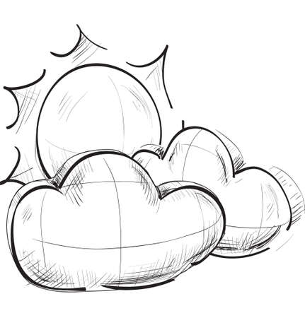 Cloud and sun weather iconのイラスト素材