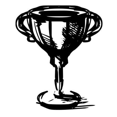 Prize trophy cup icon isolated on whiteのイラスト素材