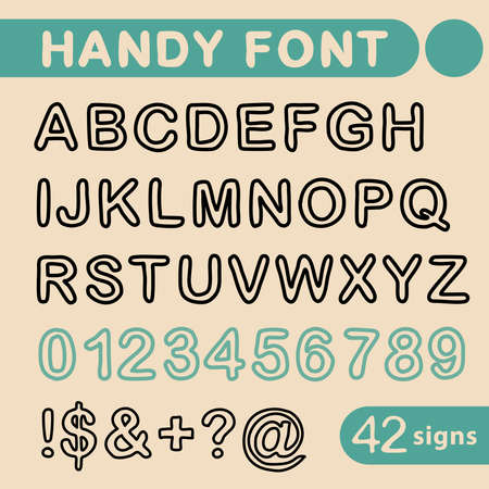 Handy font 42  letters, numbers and signsのイラスト素材
