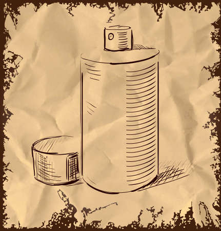 Spray can icon isolated on vintage backgroundのイラスト素材