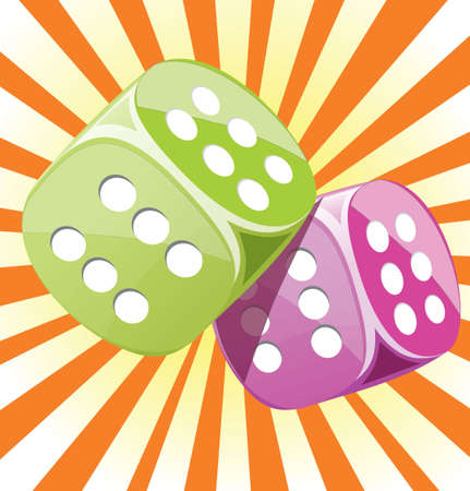 Dice lucky casino gambling game win successのイラスト素材