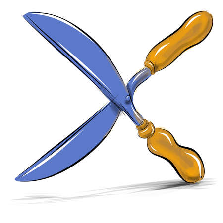 Secateurs gardeners shears vector illustrationのイラスト素材