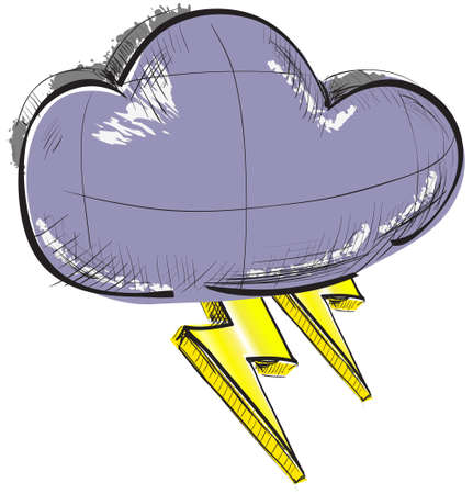 Cloud with lightnings weather iconのイラスト素材