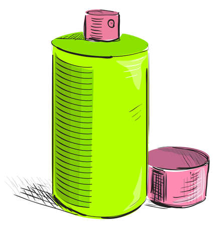 Graffiti spray can on a white backgroundのイラスト素材