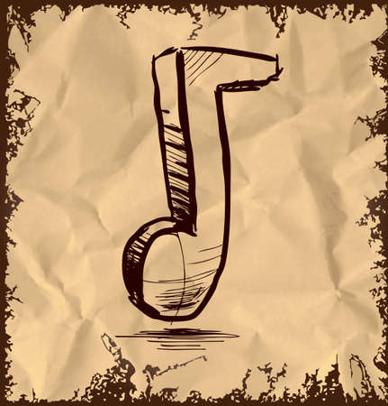 Music note icon isolated on vintage backgroundのイラスト素材