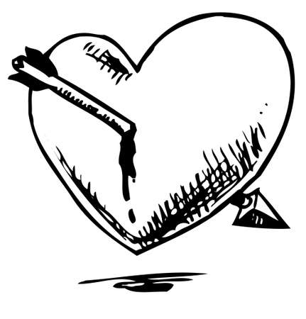 Heart hurted with arrowのイラスト素材