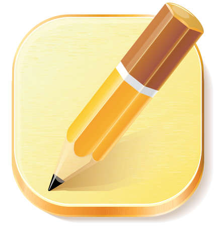 Pencil icon on textured planeのイラスト素材