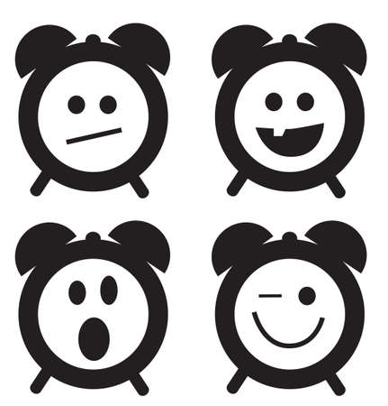 Smiles clock doodle cartoon setのイラスト素材