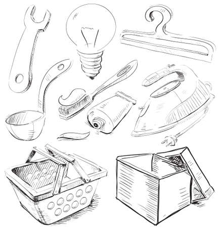 Household stuff setのイラスト素材