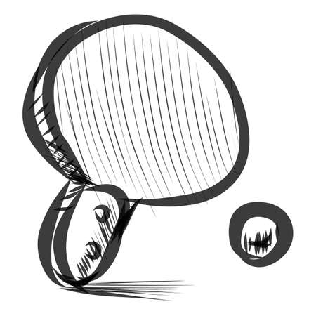 Table tennis racket and ballのイラスト素材