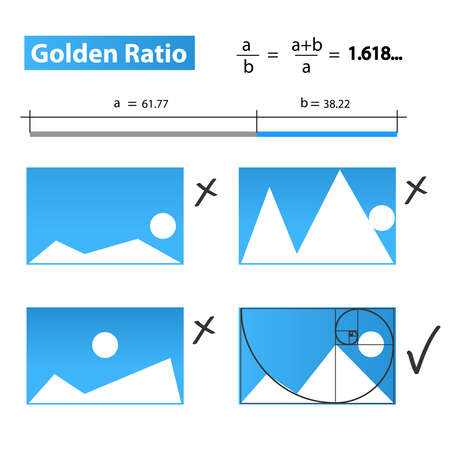 Golden Ratio,Golden Proportion vector illustrationのイラスト素材