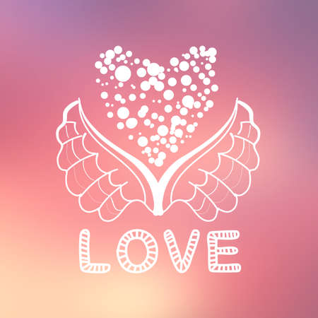 Greeting card concept. Sketch vector illustration for romantic designのイラスト素材