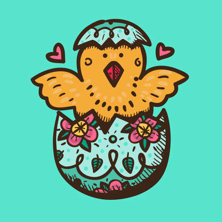 Sketch vector element for spring Easter design.のイラスト素材