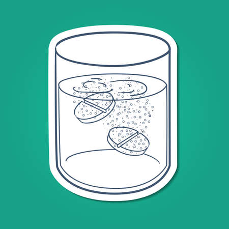 Sketch sticker vector element for medical or health care designのイラスト素材