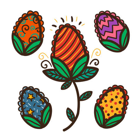 Sketch vector element for spring Easter design.のイラスト素材