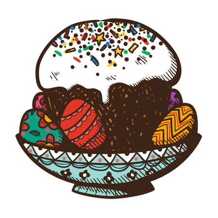 Sketch vector element for spring Easter design.のイラスト素材