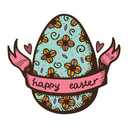 Sketch vector element for spring Easter design.のイラスト素材