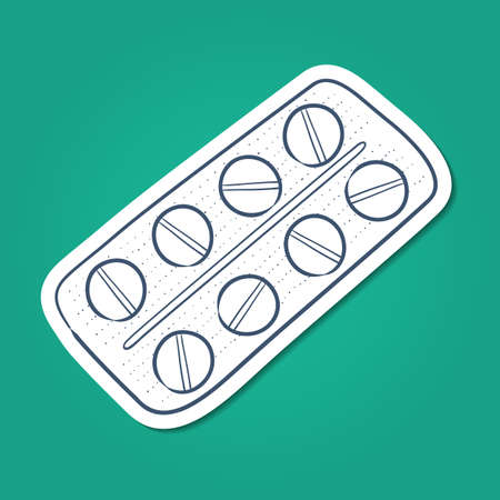 Sketch sticker vector element for medical or health care designのイラスト素材