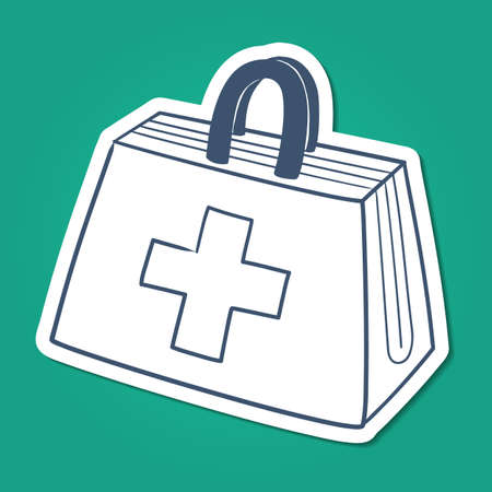 Sketch sticker vector element for medical or health care designのイラスト素材