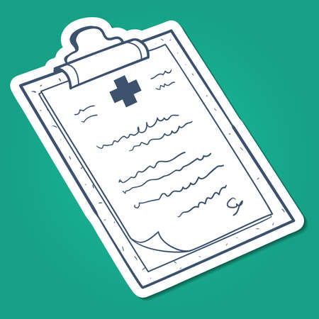 Sketch sticker vector element for medical or health care designのイラスト素材