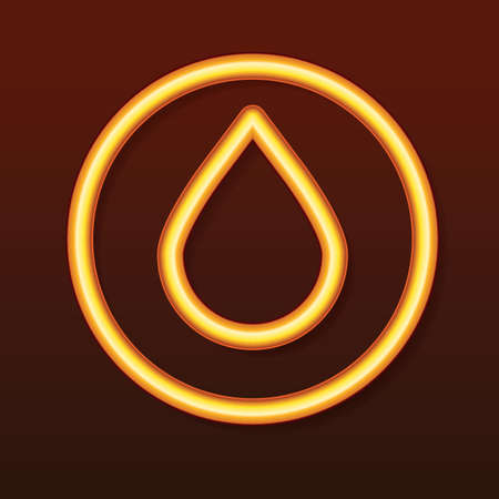 Abstract background with glowing golden drop in a circleのイラスト素材