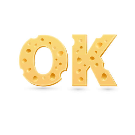 Ok word of cheese. Vector word templateのイラスト素材
