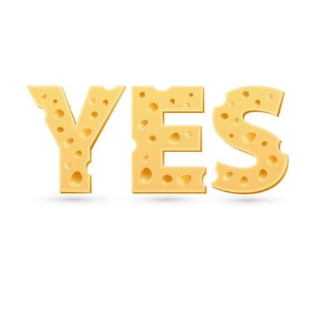 Yes word of cheese. Vector word templateのイラスト素材