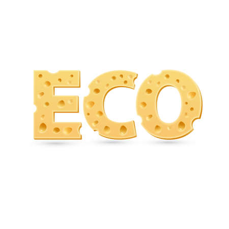 Eco word of cheese. Vector word templateのイラスト素材