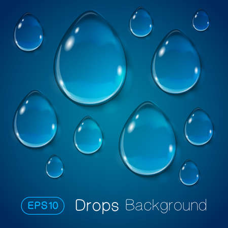 Drops of liquid on blue background.のイラスト素材