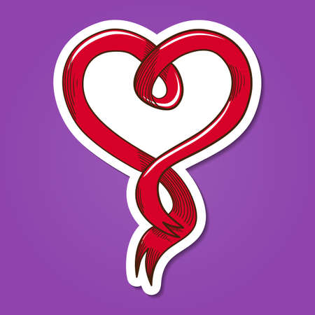 Heart ribbon のイラスト素材