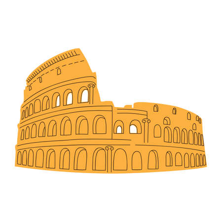 Colosseum isolated on white のイラスト素材