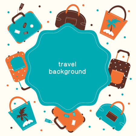 Summertime vacations and traveling background のイラスト素材