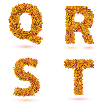 Autumn letters collection のイラスト素材