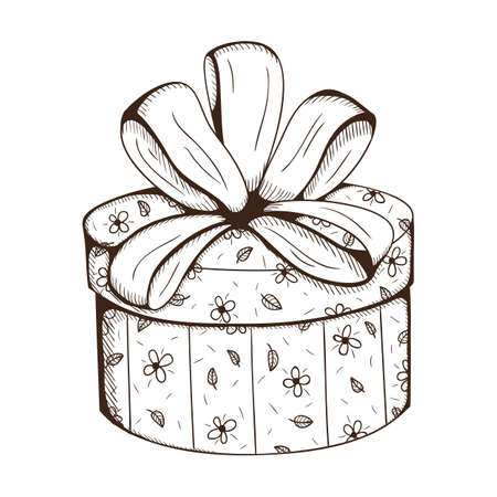 Present box with decorative bow.のイラスト素材