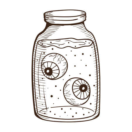 Chemical mug with human eyes.のイラスト素材