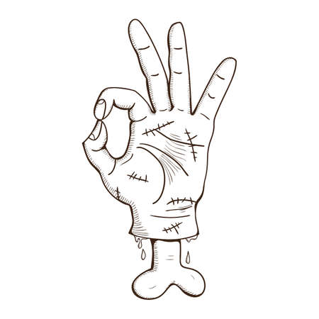 Zombie hand with Ok sign.のイラスト素材