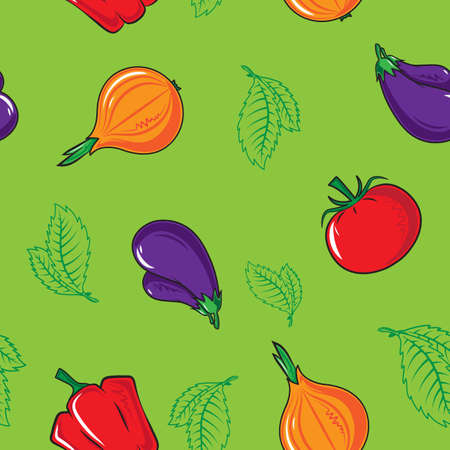 Seamless pattern with vegetables.
