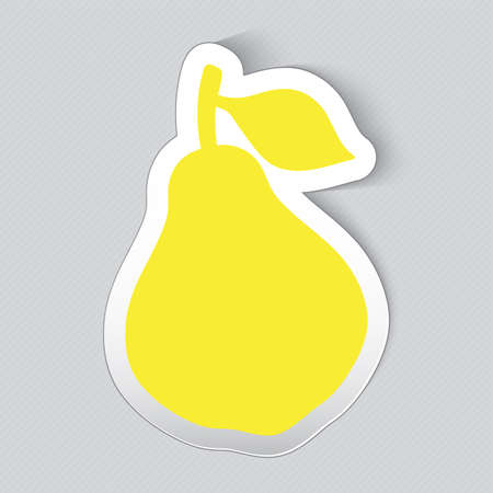 Sticker label in a shape of pear.のイラスト素材