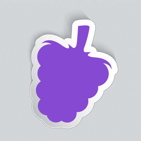 Sticker label in a shape of grape.のイラスト素材