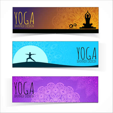 Yoga banner collection.のイラスト素材