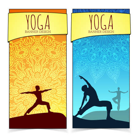 Yoga banner collection.のイラスト素材