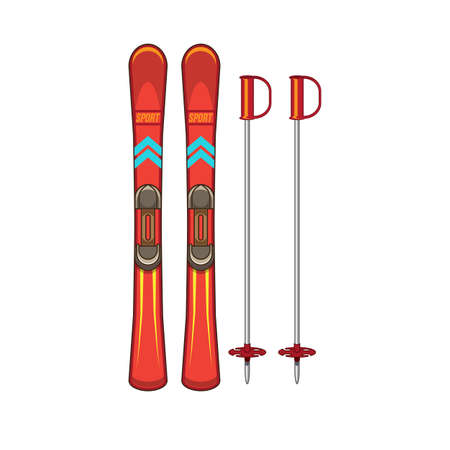 Ski and sticks.のイラスト素材