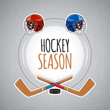 Winter sports background. Hockey season.のイラスト素材