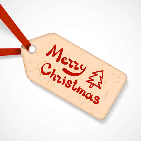 Paper label on ribbon.のイラスト素材