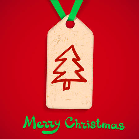 Paper label on ribbon.のイラスト素材