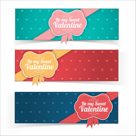 Saint Valentines Day banners.のイラスト素材